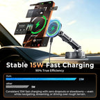 for MagSafe Car Mount Charger, Magnetic Phone Holder for Your Car Charger Dash/Windshield, Magnetic Adjustable Wireless Car Charger Fast Charging Phone Mount for iPhone 17 16 15 14 13 12