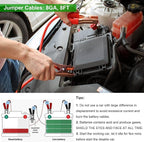 Auto Emergency Kit, 55-Piece Car Emergency Roadside Kit with Jumper Cables, First Aid Kit, Safety Hammer, Goggles, Tow Ropes and More Ideal Car Essential Accessories for Women and Men