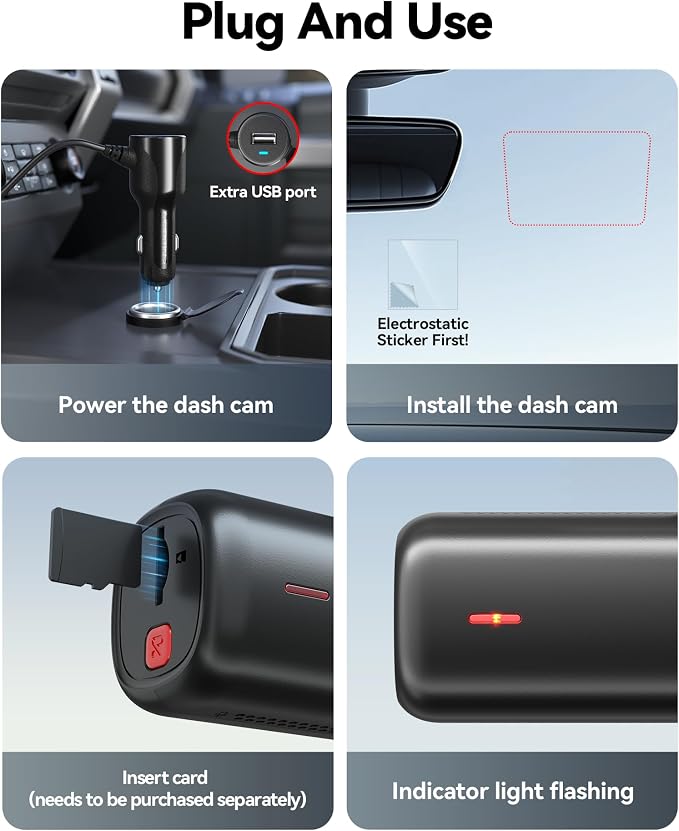 F9 Lite 4K Dash Cam Front, ADAS, Built-in WiFi APP Control Dash Camera for Cars, 2160P UHD Mini Car Dash Cam with GPS, Night Vision, G-Sensor, 24H Parking Monitor (SD Card Not Included)