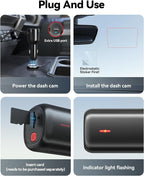 F9 Lite 4K Dash Cam Front, ADAS, Built-in WiFi APP Control Dash Camera for Cars, 2160P UHD Mini Car Dash Cam with GPS, Night Vision, G-Sensor, 24H Parking Monitor (SD Card Not Included)