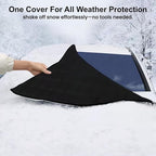 Padded Windshield Sun Shade Hood Cover Universal Fit Sedan SUV | Waterproof Windshield, Driver Side Window and Engine Hood Shield, All Weather Vehicle Guard Against UV Rays, Snow, Ice, Hail