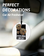 Trendy Leopard Print Lucky 8 Ball Orange Car Air Freshener 4 Pcs, Cheetah Dice Poker Round Hanging Air Freshener for Cars Closet Drawer Books, Girly Y2k Car Accessories Mirror Decor for Women