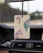 Coastal Beach Car Air Freshener 4 Pcs Coconut Scented, Ocean Waves Surfboard Conch Starfish Car Accessories Mirror Decor for Women, Beachy Hanging Air Freshener for Cars Closet Drawer Books