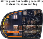 Blind Spot Driver Side Mirror Replacement for Jeep Cherokee 2014-2019 Jeep Compass 2017-2021, Left Exterior Side Rearview Mirrors Glass, with Backing Plate, Power Heated,Blind Spot Detection