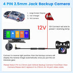 [for Portable Car Radio] 4 Pin Upgrade AHD 1080P Backup Camera, Camera for Carplay Screen 2.5mm Jack Backup Camera 2.5mm Jack Dash Cam Reverse Camera Cable,23 Ft 4 Pin to 2.5mm Male Plug