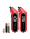 Digital Tire Pressure Gauge 3-300PSI Calibrated to ANSI B40.7 Grade 2A (0.5%), Backlight and Flashlight, Presta Valve Adaptor Included, 4 Units, AAA Batteries, Red, 2Pack