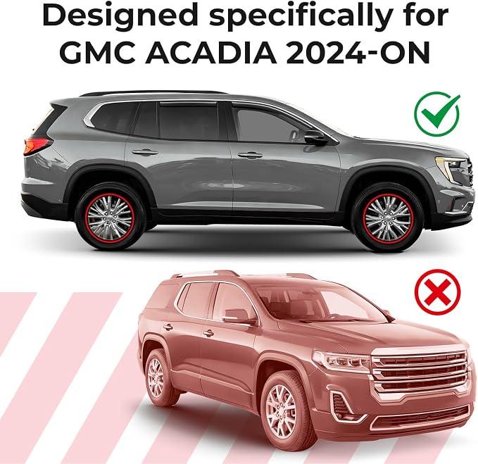 GrandWheel Window Deflectors Smoke Tinted in-Channel Side Window Vent Visor Deflectors Rain Guards Compatible with GMC Acadia 2024-2026 - 4 pcs. GW1002