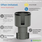 Car Cup Holder Expander Adapter for Large Water Bottles - [Patented & Upgraded] - Holds: Hydro-Flask, Yeti, Nalgene, Owala, 32-40oz - Adjustable Expandable Insert Extender - Universal (Gray)