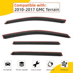 Window Rain Guard Compatible with 2010-2017 Terrain Out-Channel Smoke Tint Tape-On Vent Deflector Window Visors Car Accessories 4pcs
