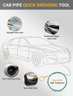 Upgraded Auto Sunroof Drain Cleaning Tool, 120 Inch Long Flexible Drain Brush Pipe Cleaners for Car, Slim Drain Dredging Tool Tube Cleaning Brush Perfect for Car Sunroof, Windshield Wiper Drain Hole