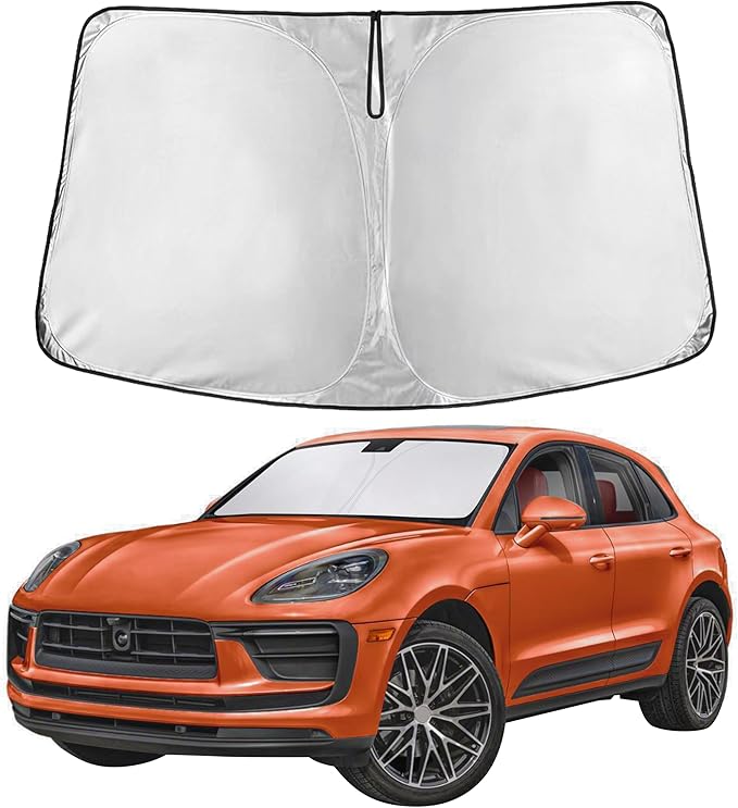 Windshield Sunshade Compatible for Porsche Macan 2014-2024 2025 2026, Sun Visor for Front Windshield & Window Sun Shade Cover, UV Heat Blocker & Protector, Car Accessories