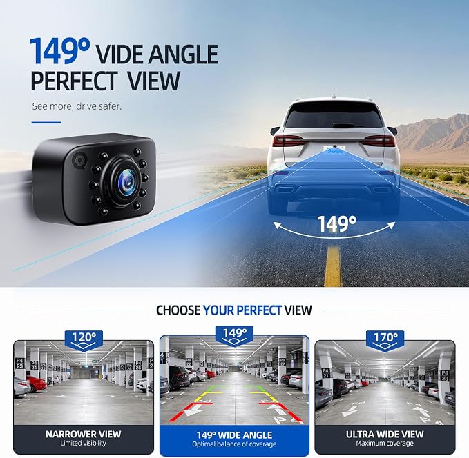 Backup Camera, AHD & CVBS License Plate Rear/Front View Back Up Camera for Car/Truck/SUV/Pick up, IP69K Waterproof LED Universal Reverse Camera-AGQT01
