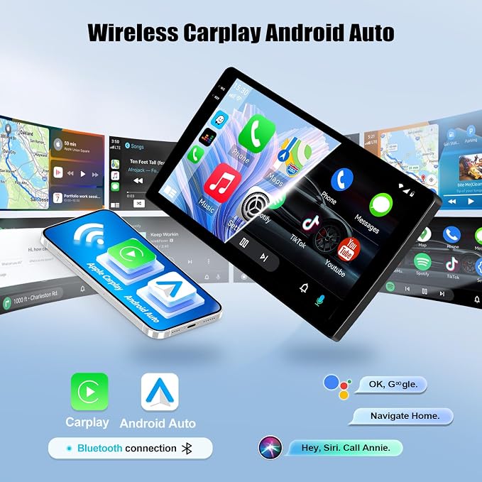 4G+128G Android Car Stereo Radio for Honda Accord 2008 2009 2010 2011 2012 2013 10.1 Inch incell Touch Screen with WiFi Bluetooth Carplay Android Auto GPS Navigation Backup Camera SWC FM RDS MIC