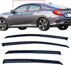 Tape On Window Visors Rain Guards Compatible with 2016-2021 Honda Civic Sedan,Side Vent Visor Window Deflector Shade,Truck Accessories-4pcs