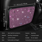 Luster Crystal Car Seat Back Protectors Automobile Kick Mats with Sparkling Rhinestones, Bling Bling Diamond Auto Seat Back Kick Protectors Interior Accessories Universal Fit Pink 2Pcs