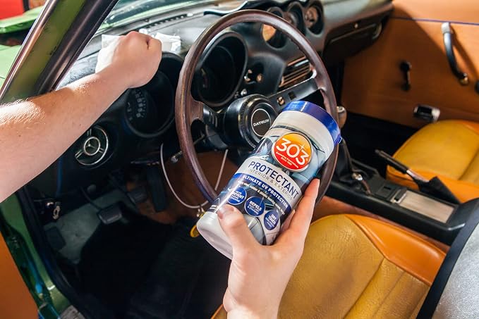 Automotive Protectant Wipes - Helps Prevent Fading & Cracking, Repels Dust, Lint & Staining, Superior UV Protection & Restores Lost Color, Exterior & Interior Car Cleaning Supplies