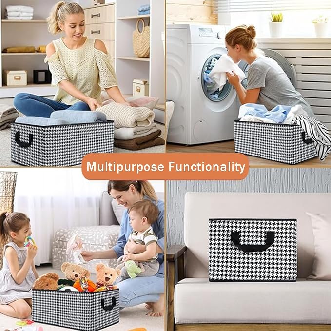 Collapsible Car Trunk Organizer,Wardrobe Clothes Organizer,Portable Space Saving Multipurpose Storage Basket with Handles