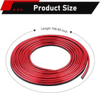 Car Interior Moulding Trim Strip, 33Ft/10M Car Flexible Electroplating Decoration Styling Door Dashboard, DIY Pinstriping Filler Insert Strip, with Installing Tool, Interior Accessory(Red)