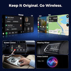 LAMTTO Wireless CarPlay and Android Auto Adapter with Gemini AI,4-in-1 Magic AI Box Video Player for YouTube TikTok, Dual WiFi,HD Media Port,USB Drive,Mirror Link for OEM Wired Carplay Cars 2016-2024