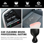 Car Detailing Brush, Curved Soft Bristles Auto Removal Dust Collectors, Universal Vehicle Dashboard, Air Conditioner Vents etc Interior Cleaning Tool Accessory (White/Pink)