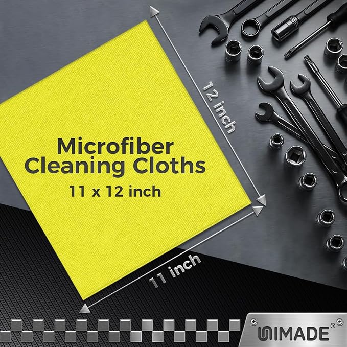 Microfiber Cleaning Cloth, 24 Pack Reusable Microfiber Towels for Cars Lint Free Cleaning Shop Towel Rags for Home Kitchen Automotive Bar Mechanic Restaurant Garage, 11"x 12", Multicolor