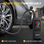 Tire Inflator Portable Air Compressor, 150 PSI Cordless Car Air Pump with Digital Gauge, Rechargeable 7800mAh Battery, LED Light, for Car Tires, Bike, Motorcycle, Ball, Inflatables