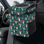 Mushroom Car Trash Can, Waterproof Portable Mini Garbage Bin, Lightweight No-Install Waste Basket for Car Office Home, Cute Multifunctional Car Interior Accessory