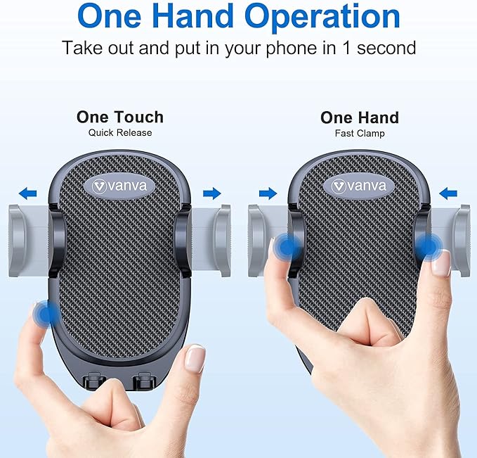 vanva Universal Air Vent Car Mount, [ Big Phones & Thick Case Friendly ] Cell Phone Holder for Car Hands Free Clamp Cradle Vehicle fit for All Apple Smartphone