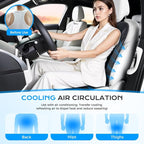 Coverado 8 Cooling Fans Car Seat Cover, 2026 New Upgrade 12V-24V Ventilated Cushion, Cool Protector for Car SUV Pickup Universal Fit, Jet Black