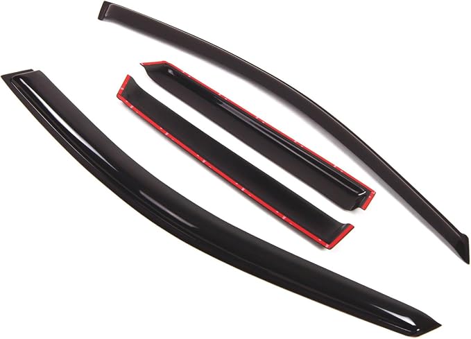 WD2-003 Dark Smoke 4 Pcs Set Window Visor (Outside Mount) Deflector Rain Guard Compatible with 2007-2012 Acura RDX