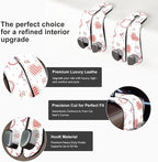 CoBak Purse Hook for Car - Universal Premium Stitched Leather and Aluminum-Magnesium Alloy Double Car Seat Back Storage Hook for Purses, Handbags, Bags (2 Pack),Heart Thread