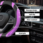 15 Inch Car Leather Steering Wheel Cover, Automotive Accessories Elastic Breathable Anti-Slip Soft Wheel Protector Fits Men and Women, Suitable for SUVs, Trucks, Vehicles and RVs (Purple)