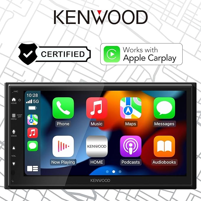 DMX4710S Digital Car Stereo (50W x 6-Ch), Wired Apple CarPlay & Android Auto, Bluetooth-Enabled Head Unit with 6.8" LCD Display, Single DIN Touchscreen Car Stereo with USB Mirroring