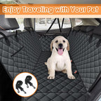 Waterproof Dog Car Seat Cover for Back Seat, Pet Hammock- S, Black | Durable waterproof hammock with nonslip design & storage pockets. Protects seats from scratches, fits cars, SUVs & trucks.