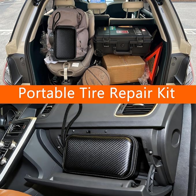 Tire Repair kit with tire Plug Screw Type,Suitable for Cars,Trucks,Motorcycles,SUV,ATV, Heavy Duty Quick Flat tire Puncture Repair Nail kit for Tractor