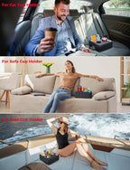 Back Seat Cup Holder for Car, Couch Cup Holder, Car Truck Boat Organizer, Couch Sofa Bed Expander Tray Holds Drinks, Snacks, Remote, Cell Mobile Phone (Black)