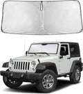 Windshield Sunshade Compatible for Jeep Wrangler 1997-2015 2016 2017, Sun Visor for Front Windshield & Window Sun Shade Cover, UV Heat Blocker & Protector, Car Accessories