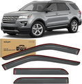 Tape-On Rain Guards for Ford Explorer 2011-2019 4-Door SUV Only, Out-Channel Window Visors Wind Deflectors for Rain Protection & Fresh Air, Not for 2020+ or Sport Trac, 4PCS