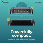 GM-DX871 - Powerhouse Amplifier with 1,600 Watts, Class-D Technology, 1-Channel, Variable Low-Pass Filter, Compact Design, and Remote Bass Boost Control