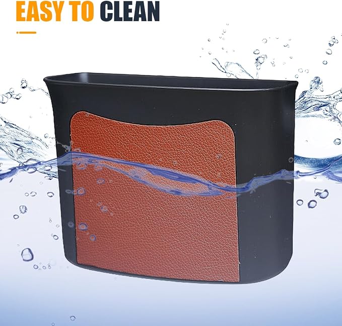 YoRise Car Trash Can, Multifunctional Hanging Garbage Can, Car Storage Organizer Container, Mini Trash Bin, Waterproof Automotive Door Side Garbage Organizer Holder for Most Cars (Brown)