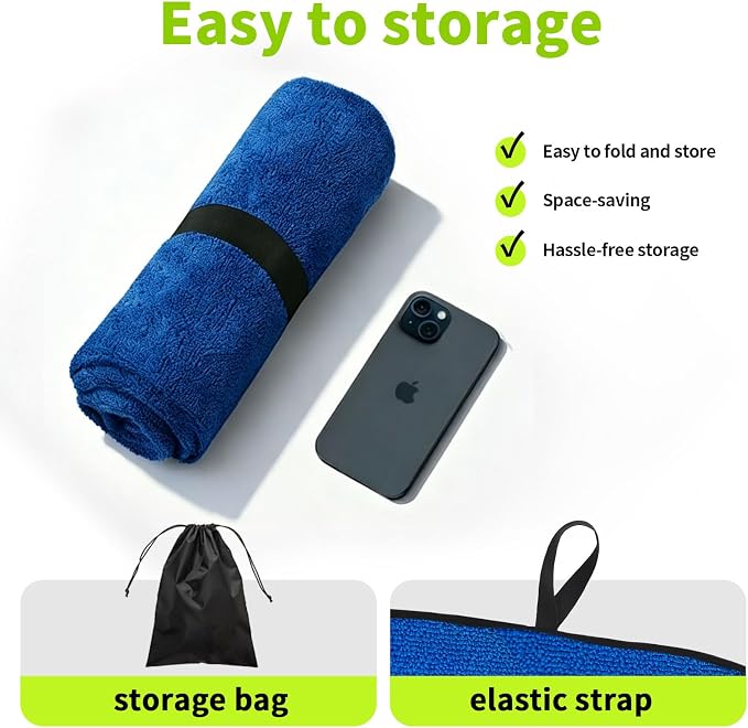 Towel Car Seat Cover Waterproof Blue for Truck SUV Front Seat Machine Washable - After The Gym, Runs, Swimming, Surfing
