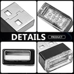 4 PCS USB LED Car Interior Ambient Lighting Kit, Portable Plug-in Atmosphere Lamp Decor Night Light, Universal Vehicle Interior Accessories for Most Cars (Red)