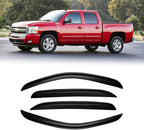 Window Visor for 2007-2013 Chevy Silverado 1500/ GMC Sierra 1500/ Avalanche/Suburban Crew Cab, Rain Guards Vent Deflector Shade Dark Smoke 07-14 Silverado/Sierra 2500 3500HD/ 07-14 Yukon XL, Tape-On