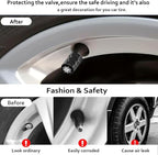 4Pack Compass Tire Valve Caps Universal Tire Air Cap Valves Stem Covers | Aluminum Alloy Rust-Proof Valve Stem Caps, for Auto SUV Truck Motorcycle Bicycle, Compass Gifts for Women Men Drivers