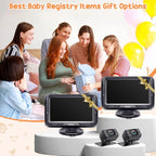 Baby Camera for Car 2 Pack - Dual HD 1080P Monitors with Night Vision, Adjustable Angles, Glare-Free Display, Easy Installation for Two Vehicles, Ideal for Road Trips