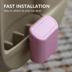 2 Pack Mini Car Trash Can with Lid, Small Car Garbage Can, Cute Leakproof ABS Trash Bin, Auto Accessories for Interior, Garbage Bin for Home, Office with 120pcs Trash Bags Pink