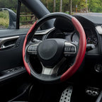 2pcs Carbon Fiber Anti-Skid Steering Wheel Cover, Waterproof & Segmented Butterfly Design, Universal 99% Vehicle Wheel Cover Protector, Car Interior Accessories (Red-2pcs)