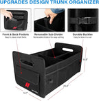 Car Trunk Organizer for Dodge Charger Durango Challenger Collapsible 2 Compartment Automotive Storage Box with Handle Non Slip Bottom Sturdy Side Walls for Dodge Accessories (Red)