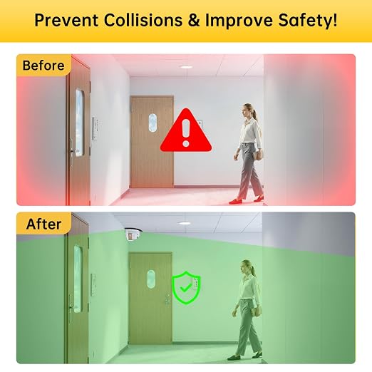 2 Pcs 18" 1/4 Acrylic Quarter Dome Security Mirror – 90 Degree Convex Corner Safety Mirror for Blind Spot Elimination in Warehouses, Offices, Retail Stores, and Parking Garages (2, 18 Inch)