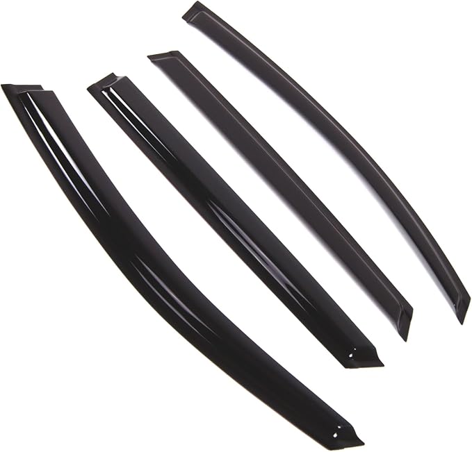 WD2-845B Dark Smoke 4 Pcs Set Window Visor (Outside Mount) Deflector Rain Guard Compatible with 2017-2018 Subaru Legacy Hatchback